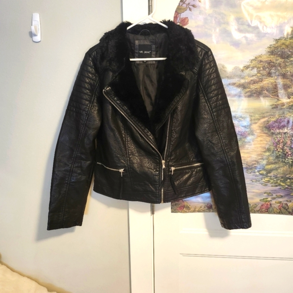 Black faux leather jacket